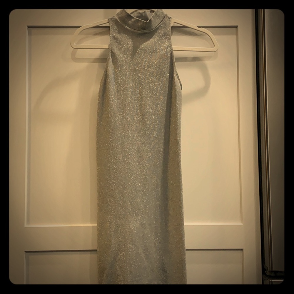 BEBE sparkly silver fitted dress! Worn once!